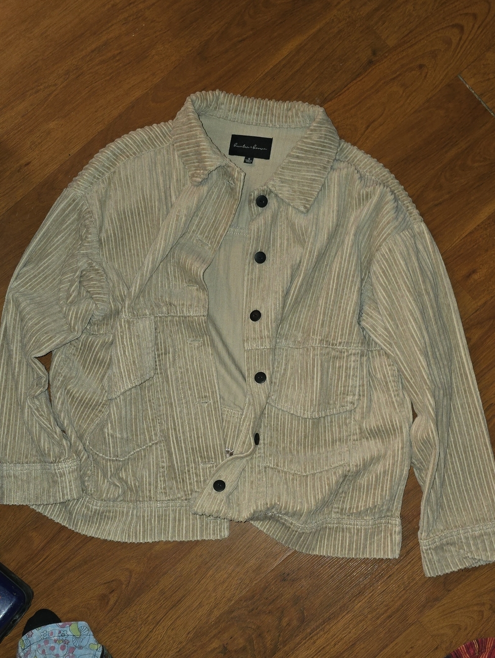 Eileen Fisher Beige Corded Button-Front Jacket